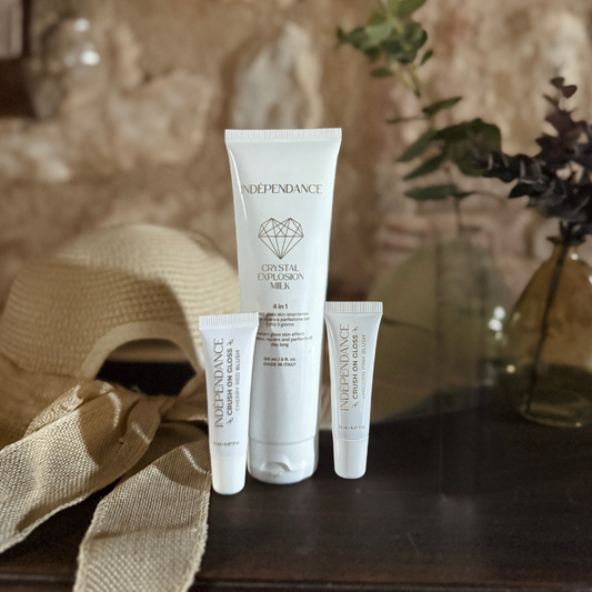 Crystal Kit - 3 Prodotti Skincare - Latte Viso/Corpo, Lip Treatment, Blush